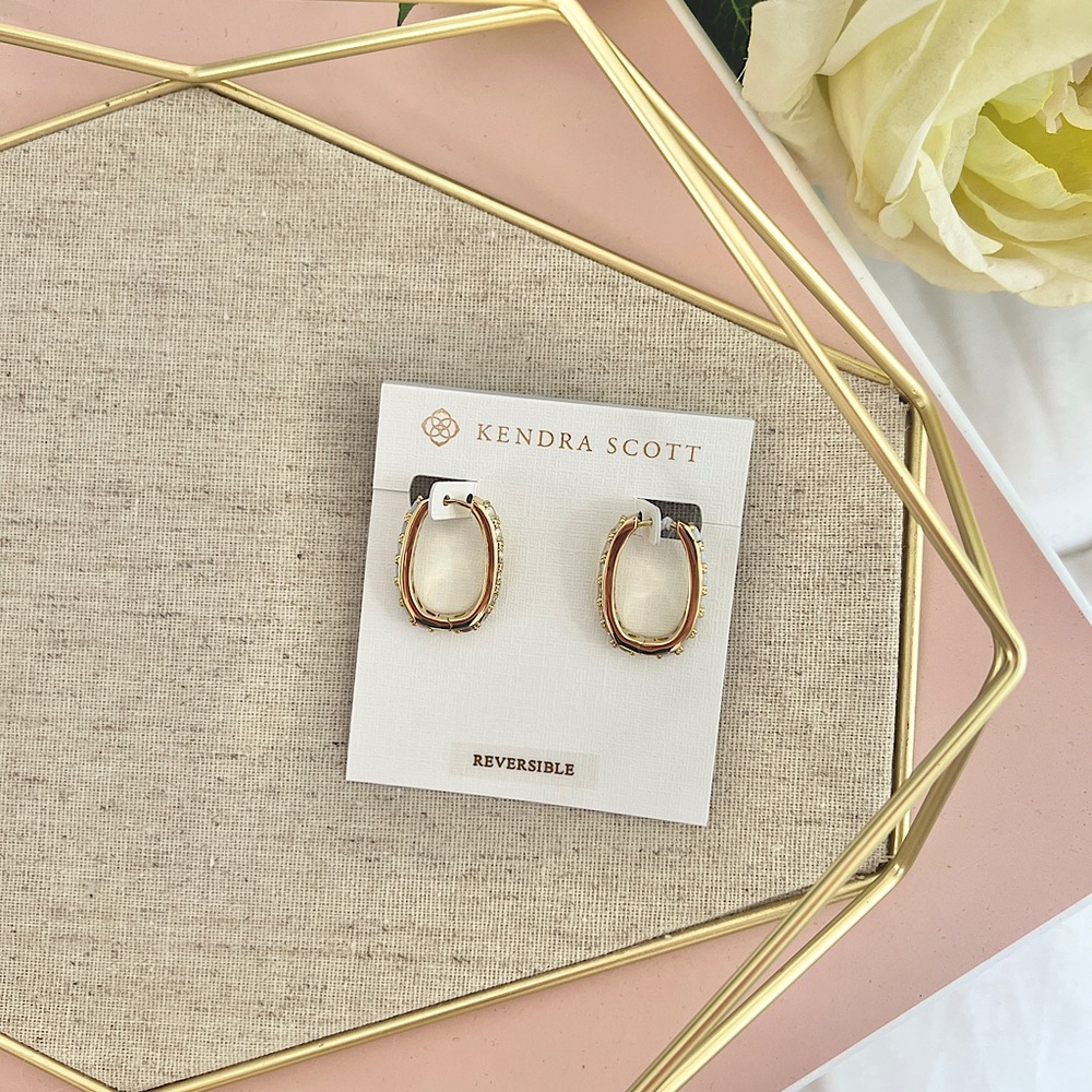 Kendra Scott Gold and White Earrings